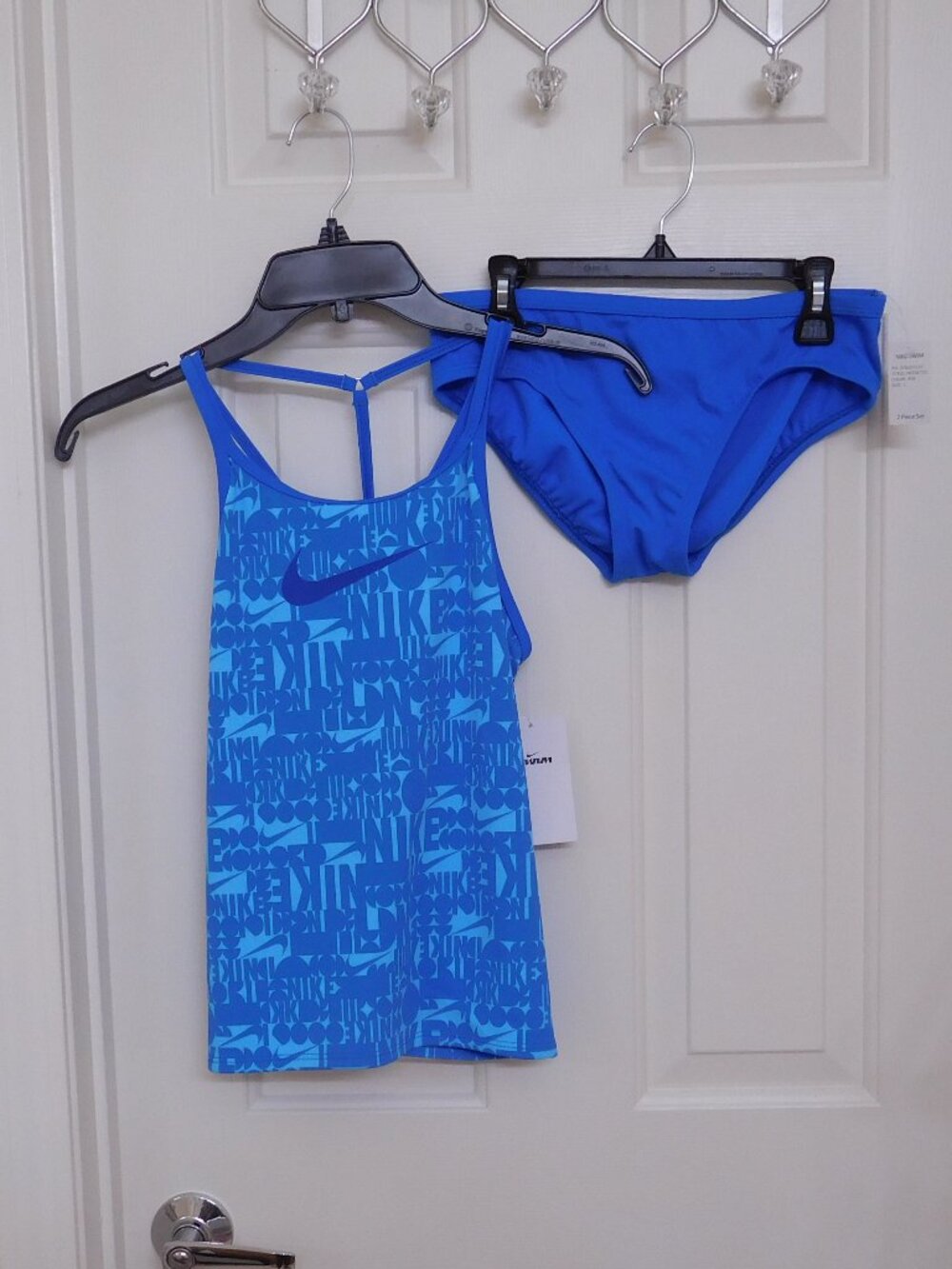 NWT 2pc Nike Blue Logo Tankini Swimsuit sz Large